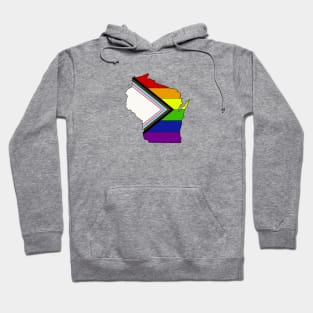 Progress pride flag - Wisconsin Hoodie